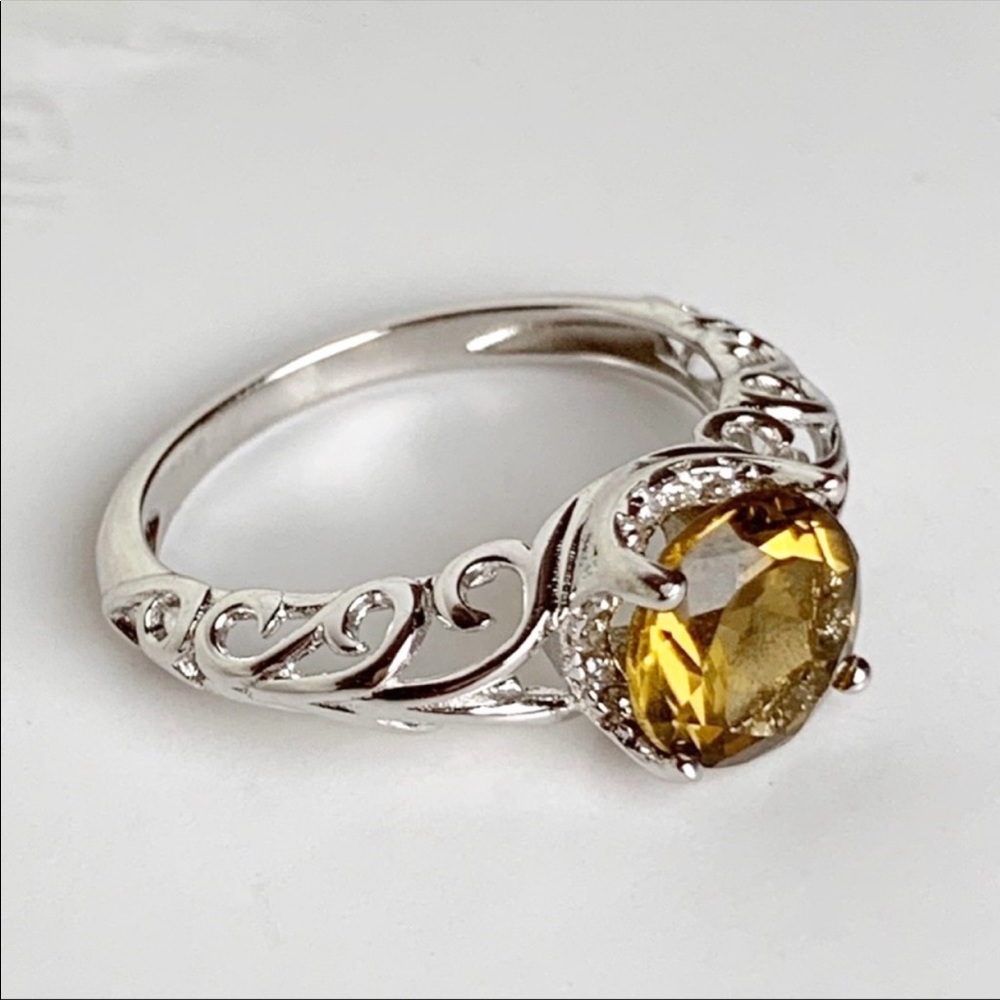 1.60 Carat VVS1 Genuine Sunset Quartz Ring - Picture 5 of 9